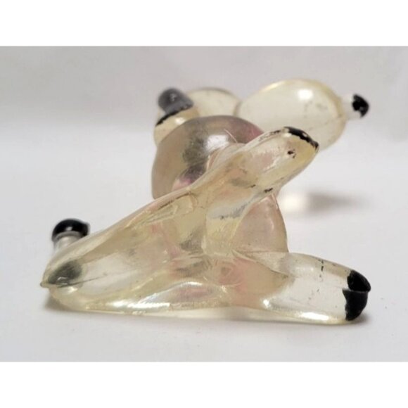 Vintage 1970s Crystalite Glass Snoopy Dog Figurine Crystal Pets Clear Black Pink - Picture 7 of 7